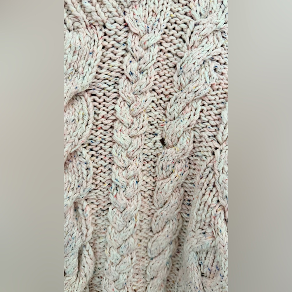 Doen Bee Pink Cable Cotton Knit Sweater - Picture 3 of 7